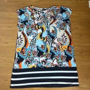 Mely New York Vintage Boho Flowing Multicolored Multiple Pattern Dress Size XL